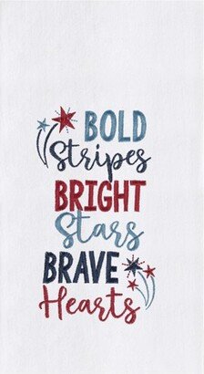 Bold Stripes Bright Stars Brave Heats 4th of July Kitchen Towel