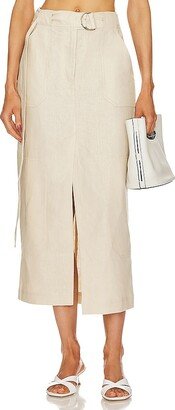 The Linen Cargo Midi Skirt