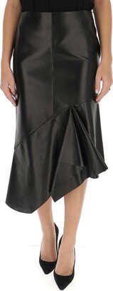 Checked Assymetric Midi Skirt