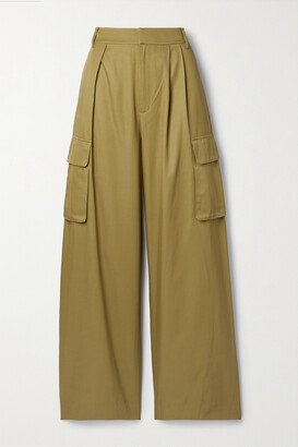 Stella Twill Wide-leg Pants - Neutrals