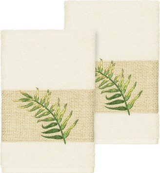 Zoe Embellished Hand Towel - Set of 2 - Cream