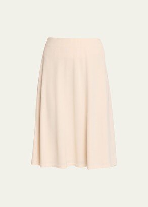 Crepe Midi A-Line Skirt