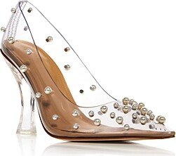 Women's Bijan Imitation Pearl Embellished Transparent High Heel Pumps