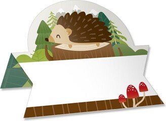 Big Dot of Happiness Forest Hedgehogs - Woodland Birthday Party or Baby Shower Tent Buffet Card - Table Setting Name Place Cards - Set of 24