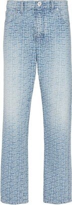 Monogrammed denim jacquard jeans-AA