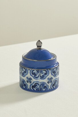 Printed Porcelain Sugar Bowl - Blue