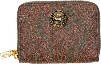 Paisley Pattern Zip-Around Wallet-AA