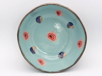 Blue Nerikomi Ceramic Bowl, Candy Pattern Colorful Dish, Abstract Pink Soup Marbled Clay Serving Red Rainbow Ramen Bowl