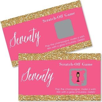 Big Dot of Happiness Chic 70th Birthday - Pink and Gold - Birthday Party Game Scratch Off Cards - 22 Count