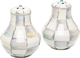 Mackenzie-Childs Sterling Check Enamel Salt and Pepper Shakers