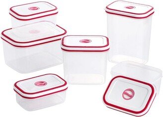 Lille Home Airtight Leakproof Food Storage Container Set of 6, Red