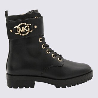 Black Leather Rory Lace Up Boots