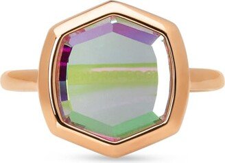 Davis 18k Rose Gold Vermeil Cocktail Ring in Dichroic Glass