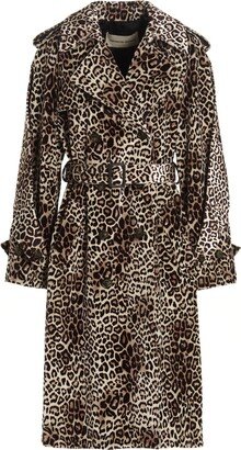 Leopard Velvet Trench Coat