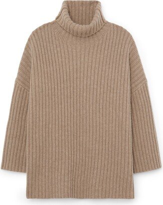 Ribbed High-Neck Sweater