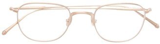 Metallic Oval-Frame Glasses