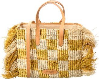 The Tropical Fringe Straw Tote-AA