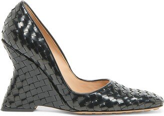 Comet 100MM Intrecciato Leather Wedge Pumps