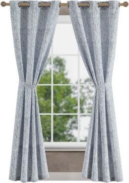 Tallulah Textured Blackout Grommet Window Curtain Panel Pair With Tiebacks Collection