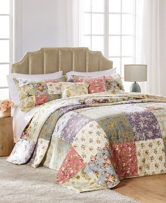 Blooming Prairie Authentic Patchwork 3 Piece Bedspread Set, King/California King