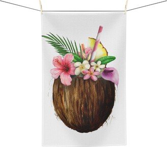 Hawaii Coconut Hibiscus Soft Tea Towel, Housewarming Gift, Kitchen Towel