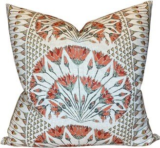 Cairo Pillow Cover in Coral, Designer Covers, Decorative Pillows