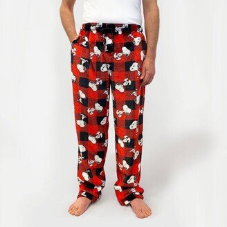 en's Snoopy Fleece Pajama Pants - Red