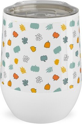 Travel Mugs: Autumn Harvest Vegetables - Light Stainless Steel Travel Tumbler, 12Oz, Multicolor