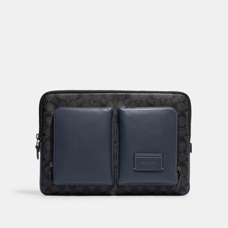 Utility Laptop Case In Colorblock Signature Canvas