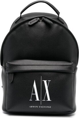 Logo-Print Faux-Leather Backpack