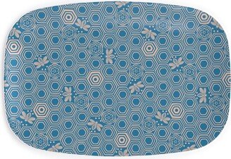 Serving Platters: Honeyrose Serving Platter, Blue