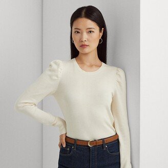 Ralph Lauren Cotton-Blend Puff-Sleeve Sweater-AB