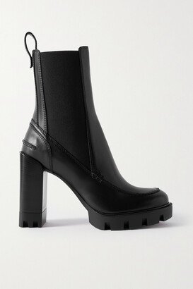 Glory 100 Leather Platform Ankle Boots - Black