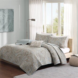 Gracie Mills Pure Ronan Coverlet Set, Blue - King/Cal King