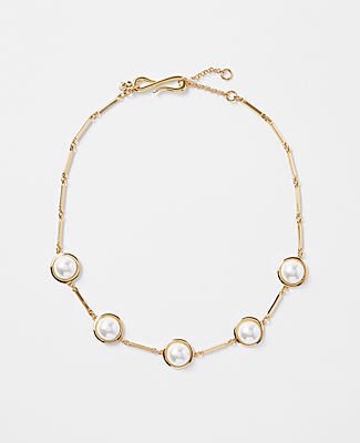 Pearlized Chain Link Necklace
