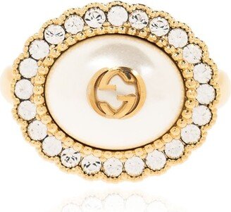 GG Crystal-Embellished Oval-Shaped Ring