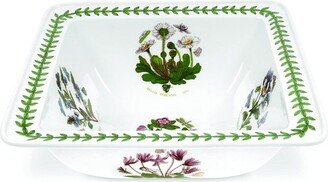 Botanic Garden Porcelain Square Salad Serving Bowl - Assorted Floral Motifs,10.5 Inch