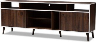 Marion Finished TV Stand for TVs up to 60 Walnut Brown/White