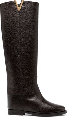 Leather Knee-High Boots-AB