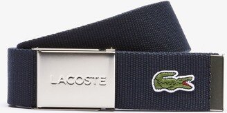 Men's Engraved Buckle Woven Fabric Belt