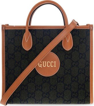 GG Logo Patch Top Handle Tote Bag