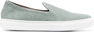 Textured Slip-On Leather Sneakers