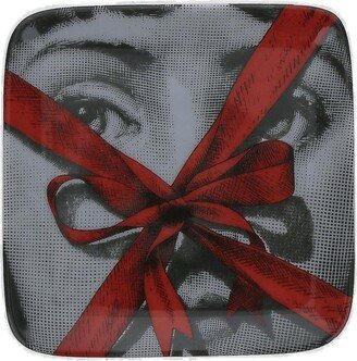 Ribbon Wrapped Face Print Ashtray