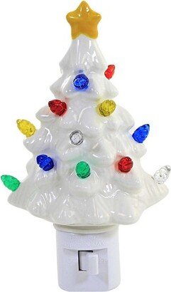 Home Decor 5.75 Nostalgic Tree Night Light White Electric Plug-In Christmas - Nightlights