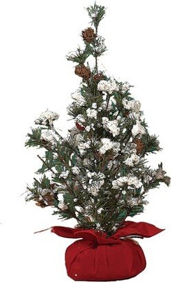 Artificial 12 in. Green Christmas Tree In Gift Bag with Berries