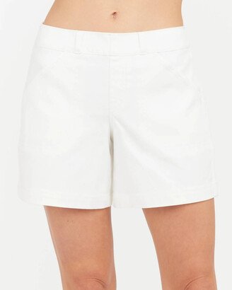 6 Stretch Twill Shorts In White