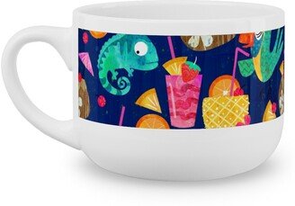 Mugs: Chillaxin - Blue On Multi Latte Mug, White, 25Oz, Multicolor