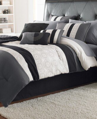 Riverbrook Home Elsie 7 Pc King Comforter Set - Black/gray