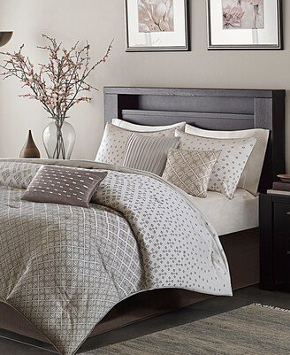 Biloxi Jacquard Geometric 7-Pc. Comforter Set, King