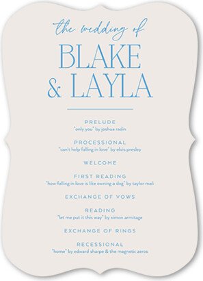 Wedding Program Cards: Majestic Marriage Wedding Program, Blue, 5X7 Flat Program, Matte, Signature Smooth Cardstock, Bracket